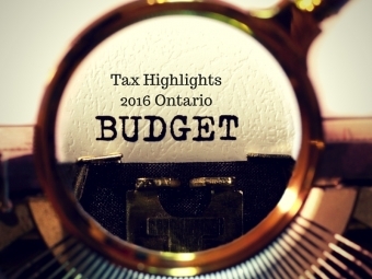 2016 Ontario Tax Budget Highlights