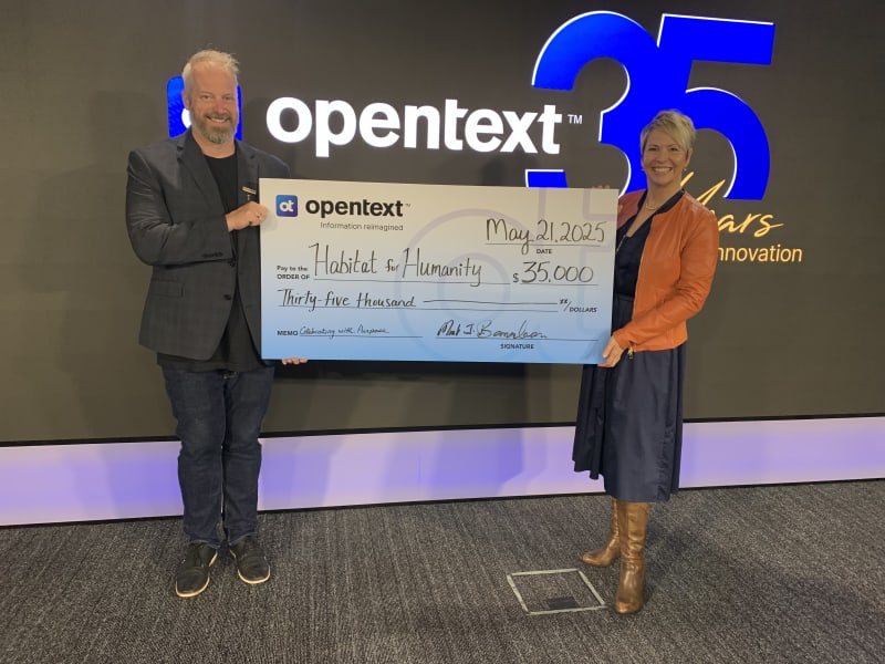OpenText Celebrates 35 Years by Building Homes and Hope with Habitat for Humanity Waterloo Region