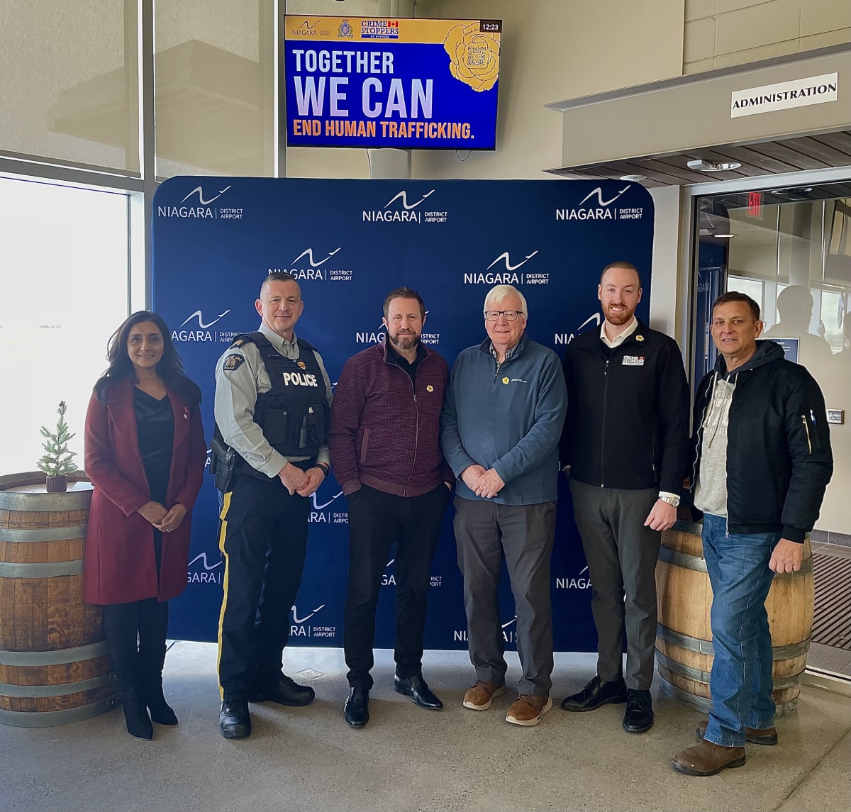 Niagara District Airport partners with #NotInMyCity, Royal Canadian Mounted Police Central Region, and Crime Stoppers of Niagara to combat human trafficking