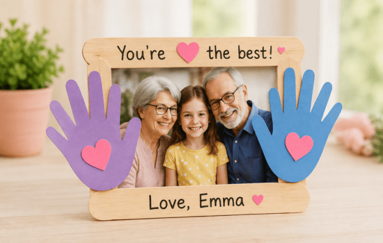 DIY Handprint Photo Frame Craft: A Keepsake Gift for Grandparents