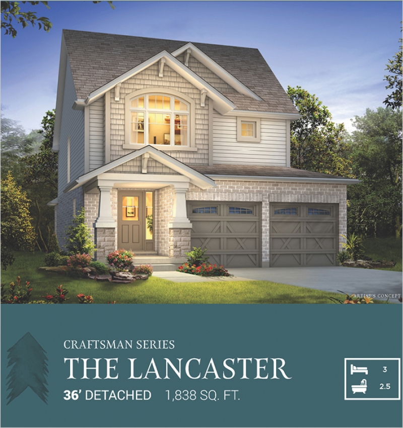 Lancaster Detached TwoStorey Pinehurst Homes Paris Ontario